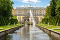 Saint Petersburg, Russia - July 2022: Grand Cascade of Peterhof Palace, Samson fountain and Fountain alley Royalty Free Stock Photo