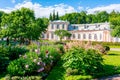 Saint Petersburg, Russia - July 2019: Large greenhouse in Peterhof Lower park Royalty Free Stock Photo