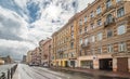 Ligovsky prospect avenue sunny day after rain