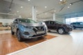 New gray Nissan Qashqai in the showroom