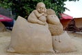 Sand Sculpture Festival. Composition `Child`s dream` Royalty Free Stock Photo