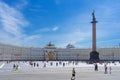 SAINT PETERSBURG, RUSSIA - JULY 13, 2023. Palace Square with the Pillar of Alexandria Royalty Free Stock Photo