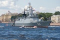 Patrol ship `Stoyky` in the water area of the Neva