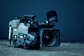 SAINT PETERSBURG, RUSSIA - JULY 17, 2011: Professional video camera for video reporting, television.