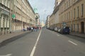 Saint Petersburg, Russia - July 30, 2017: Tourists go on Gorokhovaya street to the Admiralty