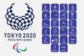 Vector set pictograms summer paralympic games.