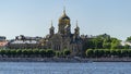 Saint Petersburg, Russia-June,2020: Church of the assumption of the blessed virgin Mary on Lieutenant Schmidt embankment Royalty Free Stock Photo