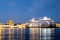Cruise ship Azamara Journey moored at the English Embankment in St. Petersburg during the White Nights Royalty Free Stock Photo