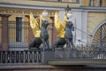 Griffins of the Bank Bridge. Saint Petersburg Royalty Free Stock Photo