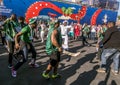 Nigerian football fans at the FIFA festival in St. Petersburg