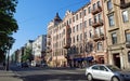 An old residential building on Kamennoostrovsky Avenue #59. Summer urban landscape.