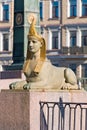 The  sphinx on The Egyptian Bridge. St Petersburg. Russia Royalty Free Stock Photo