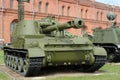 Saint Petersburg, Russia - June 23, 2016: Soviet Self-Propelled Gun 2S3 Akatsiya Royalty Free Stock Photo