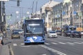 Trolleybus VMZ-5298.01 on the route on Nevsky Prospekt, St. Petersburg