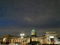 Kazan Cathedral in St. Petersburg, decorated for Christmas with a light projection of the Kazan Icon of the Mother of God Royalty Free Stock Photo