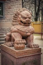 Lions guardians Chi Tza at the entrance to Datsan Gunzechoin Royalty Free Stock Photo