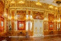 Saint-Petersburg, Russia - March 25 2021: Interior Amber Room, Catherine palace. The former imperial palace. Building is Royalty Free Stock Photo