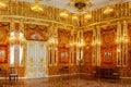 Saint-Petersburg, Russia - March 25 2021: Interior Amber Room, Catherine palace. The former imperial palace. Building is Royalty Free Stock Photo