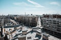 Saint Petersburg, Russia, May 2019. Ligovsky prospect is the top view. Roofs of the city from height