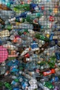 Saint-Petersburg, Russia, may 2020: pattern garbage from food and consumer goods packaging sorted and prepared for reuse