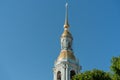 Saint Petersburg, RUSSIA - May 28, 2018: Russia, colonnade Church of in St. Petersburg against the blue sky