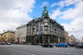 Saint Petersburg, Russia - May 8, 2022: Singer building on Nevsky Prospekt.