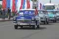 Soviet classic cars of GAZ-21 `Volga`. St. Petersburg