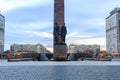 Statue of soldiers marching to war at the Monument to the Heroic Royalty Free Stock Photo