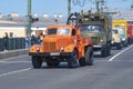 Technological tractor assembled from two Soviet trucks of the ZiL-164 and MAZ-200