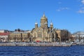 Church of the assumption on the banks of the Neva river on a Sun Royalty Free Stock Photo