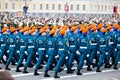 Saint Petersburg /RUSSIA - MAY 9: young woman on the parade dur