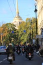 Closing of the motorcycle season by bikers of the city.There are thousands of bikers on motorcycles in the city