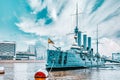 Cruiser Avrora in the Neva river, city Saint Petersburg. Russia Royalty Free Stock Photo