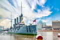 Cruiser Avrora in the Neva river, city Saint Petersburg. Russia Royalty Free Stock Photo