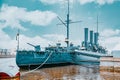 Cruiser Avrora in the Neva river, city Saint Petersburg. Russia Royalty Free Stock Photo