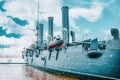 Cruiser Avrora in the Neva river, city Saint Petersburg. Russia Royalty Free Stock Photo