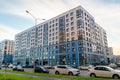 new multi-storey residential building with coloured facades Royalty Free Stock Photo