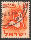 Saint Petersburg, Russia - November 25, 2019: Postage stamp printed in Israel with the image of Virgo, circa 1961