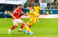 Russia midfielder Aleksei Ionov and Belgium winger Thorgan Hazard