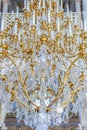 Ornate chandelier in the Hermitage museum of art and culture in Saint Petersburg, Russia in the Winter Palace Royalty Free Stock Photo