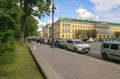 Saint-Petersburg - Russia October 4, 2022: Senate square. St Petersburg center with people and car traffic. National