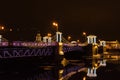 Saint Petersburg, Russia, Palace Bridge, Christmas and New Year beautiful night city decoration