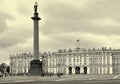 Saint Petersburg, Russia: Palace square in Sepia colors Royalty Free Stock Photo