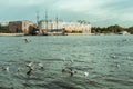 Saint-Petersburg. Russia. Panoramas and views of the city from Strelka Vasilievsky island.