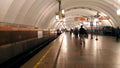 Saint Petersburg/People at the metro station Royalty Free Stock Photo