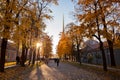 Saint Petersburg, Russia - Peter and Paul Cathedral in Peter and Paul Fortress at sunset Royalty Free Stock Photo