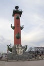 Rostral Columns of the Vasilyevskaya Arrow. Saint Petersburg, Russia.