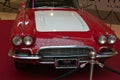 Saint Petersburg, Russia -September 07, 2018: Exhibition of old cars in the Mall. Chevrolet Corvette C1. A view of the hood.