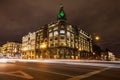 Saint Petersburg, RUSSIA - September , 10,2017 : Nevsky Prospekt, the Singer Building, House of the Book in the night