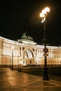 Saint-Petersburg, Russia, 03 September 2020: Night view of the arch of the General Staff Building. Royalty Free Stock Photo